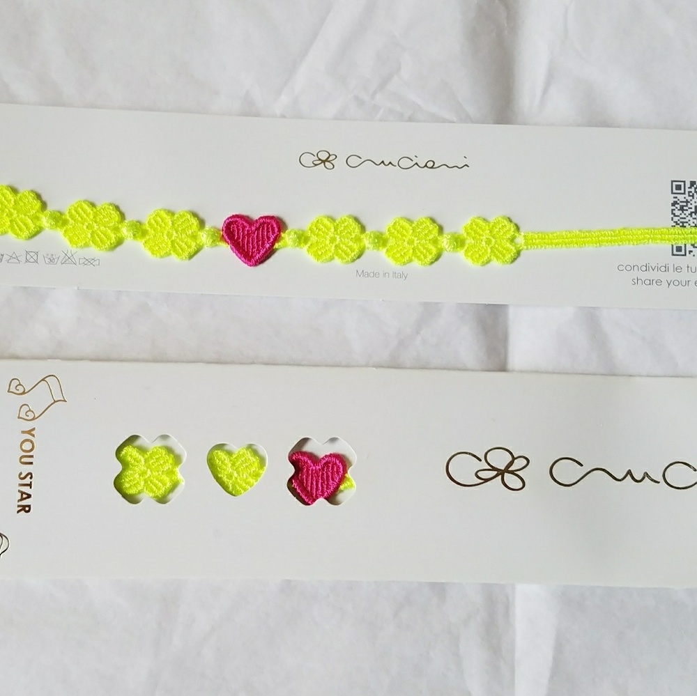 Cruciani Bracelet You Star Lime Rose NIB NEW Auth